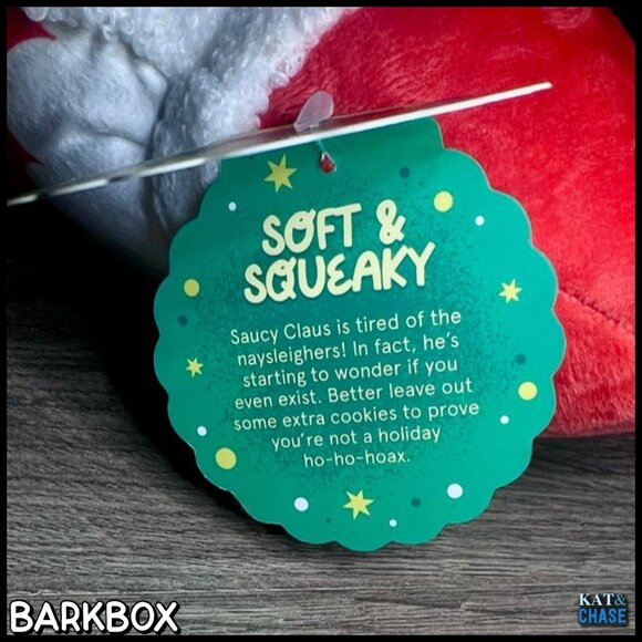 Bark Box Saucy Claus Dog Toy L Large 50+ lbs Squeak, Crinkle New Christmas - Picture 8 of 9